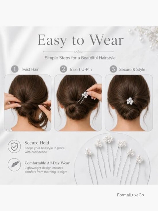 9 Pearl Hair Pins Leaf Bridal Headpiece Hair Clips for Women main image 4